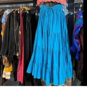 Gorgeous blue ruffle gypsy skirt from India